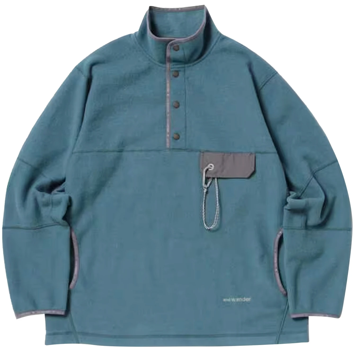 And Wander Wool Fleece Pullover - Blue Gray 1 And Wander Wool Fleece Pullover - Blue Gray