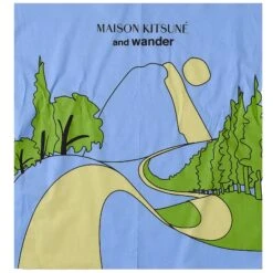 And Wander X Maison Kitsune Bandana - Light Blue