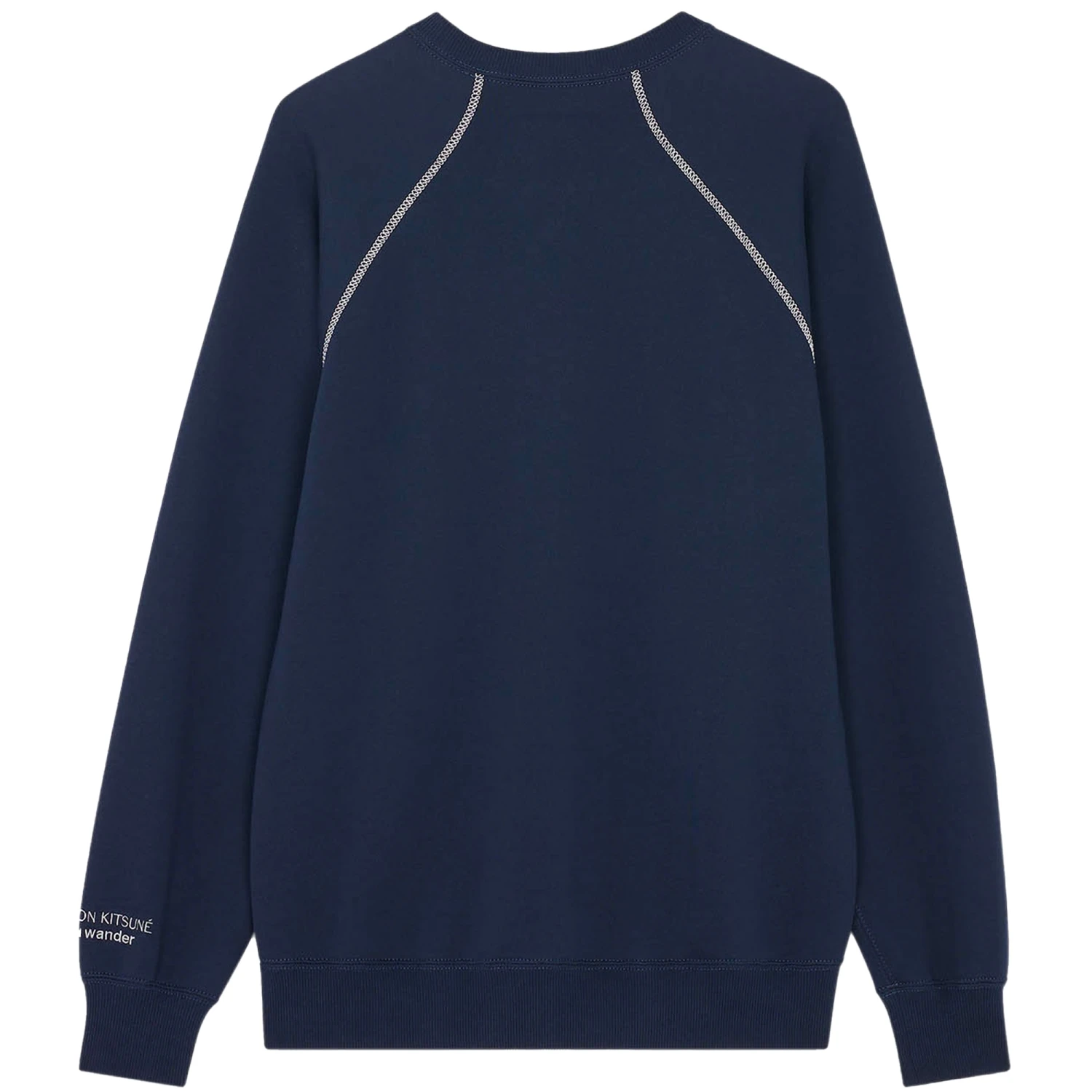 And Wander X Maison Kitsuné Dry Cotton Sweatshirt - Navy 4 And Wander X Maison Kitsuné Dry Cotton Sweatshirt - Navy - Image 4