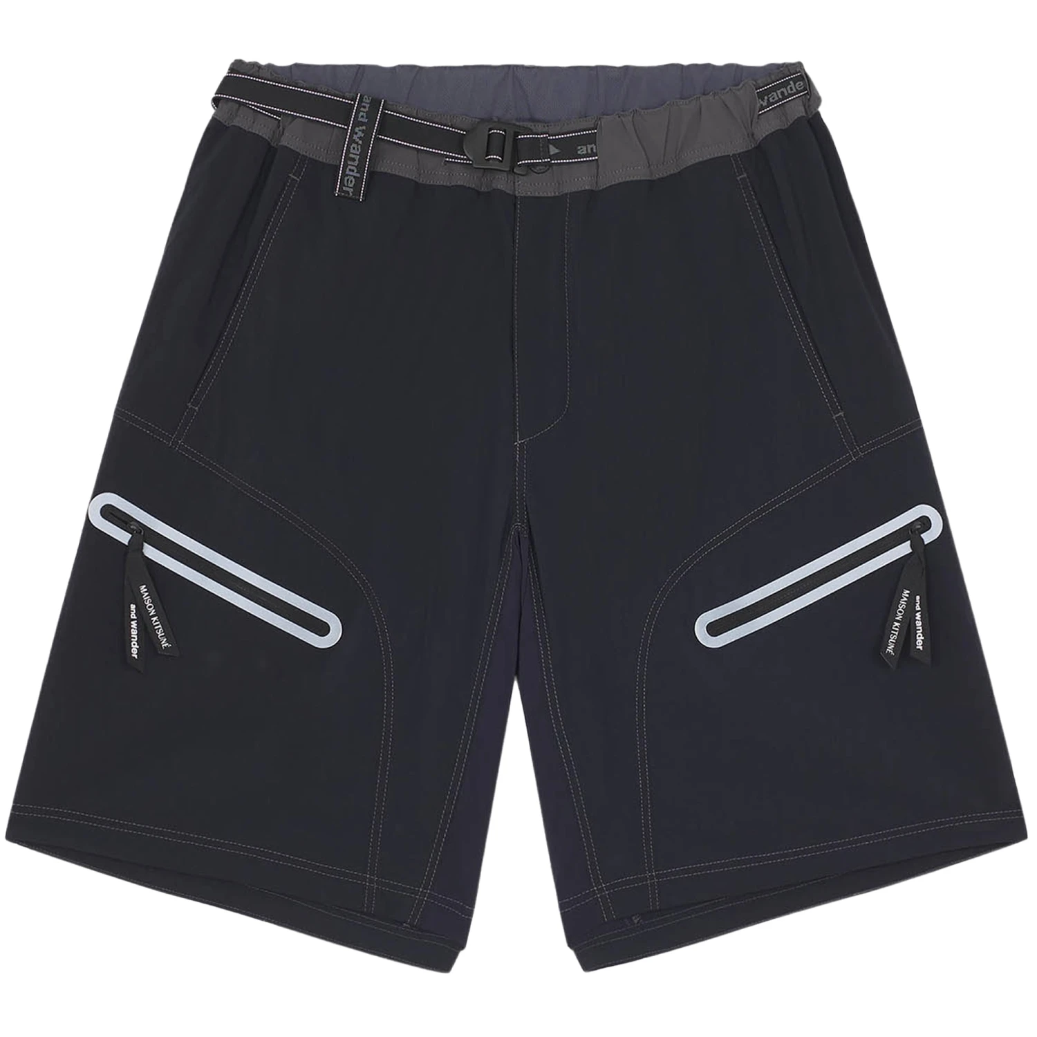 And Wander X Maison Kitsuné Hiking Set Up Shorts - Black 1 And Wander X Maison Kitsuné Hiking Set Up Shorts - Black