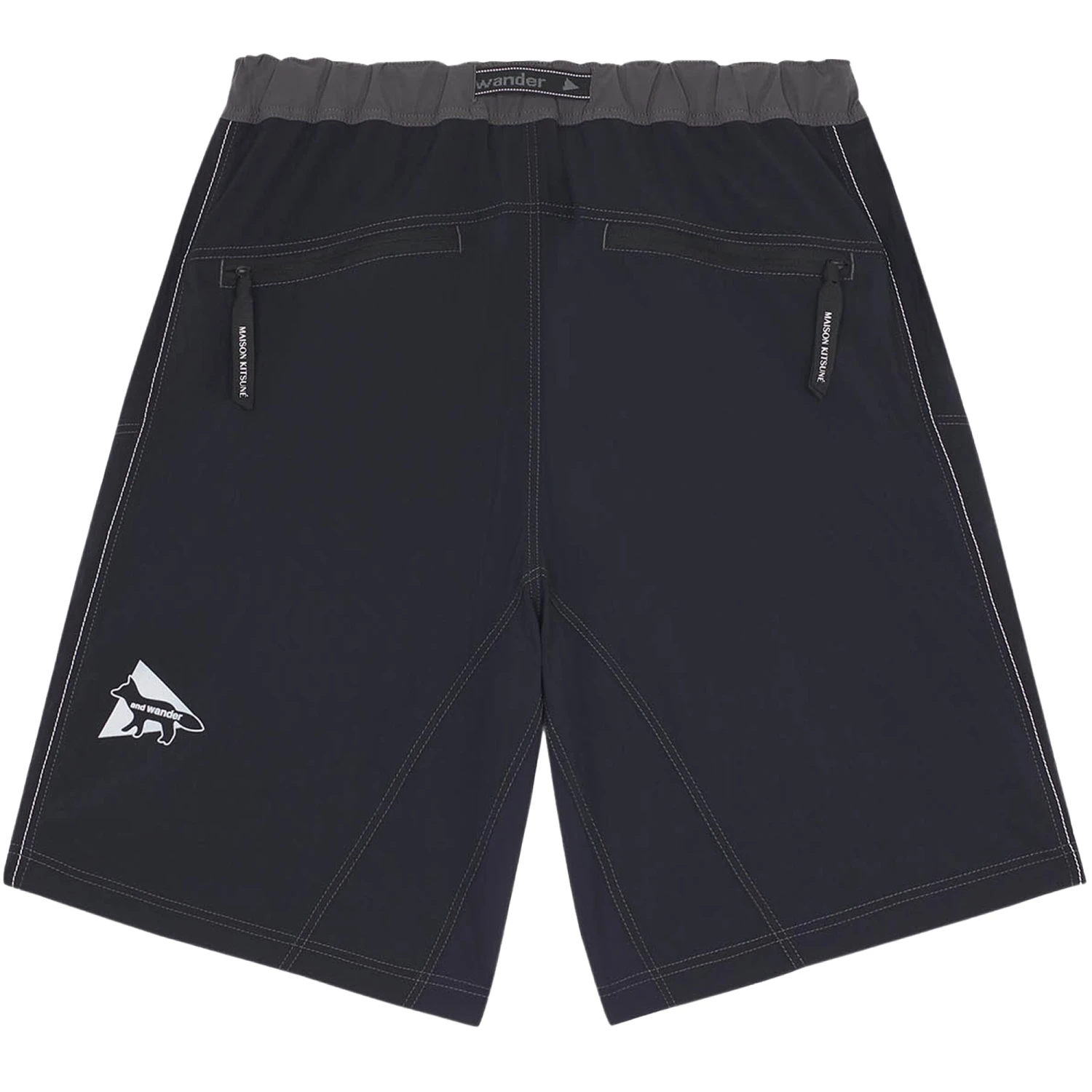 And Wander X Maison Kitsuné Hiking Set Up Shorts - Black 4 And Wander X Maison Kitsuné Hiking Set Up Shorts - Black - Image 4