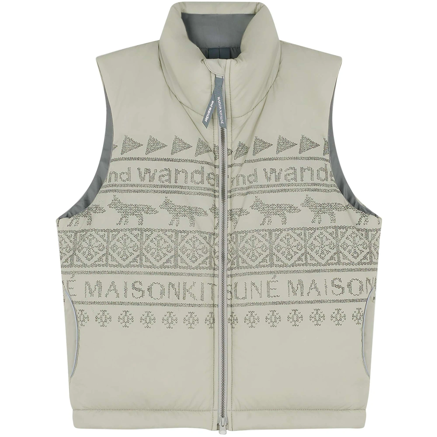 And Wander X Maison Kitsuné Nordic Insulation Vest - Beige 1 And Wander X Maison Kitsuné Nordic Insulation Vest - Beige