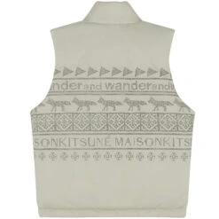 And Wander X Maison Kitsuné Nordic Insulation Vest - Beige 7 And Wander X Maison Kitsuné Nordic Insulation Vest - Beige -Stuarts Fashion Store and wander x maison kitsune nordic insulation vest beige p61212 909429 image