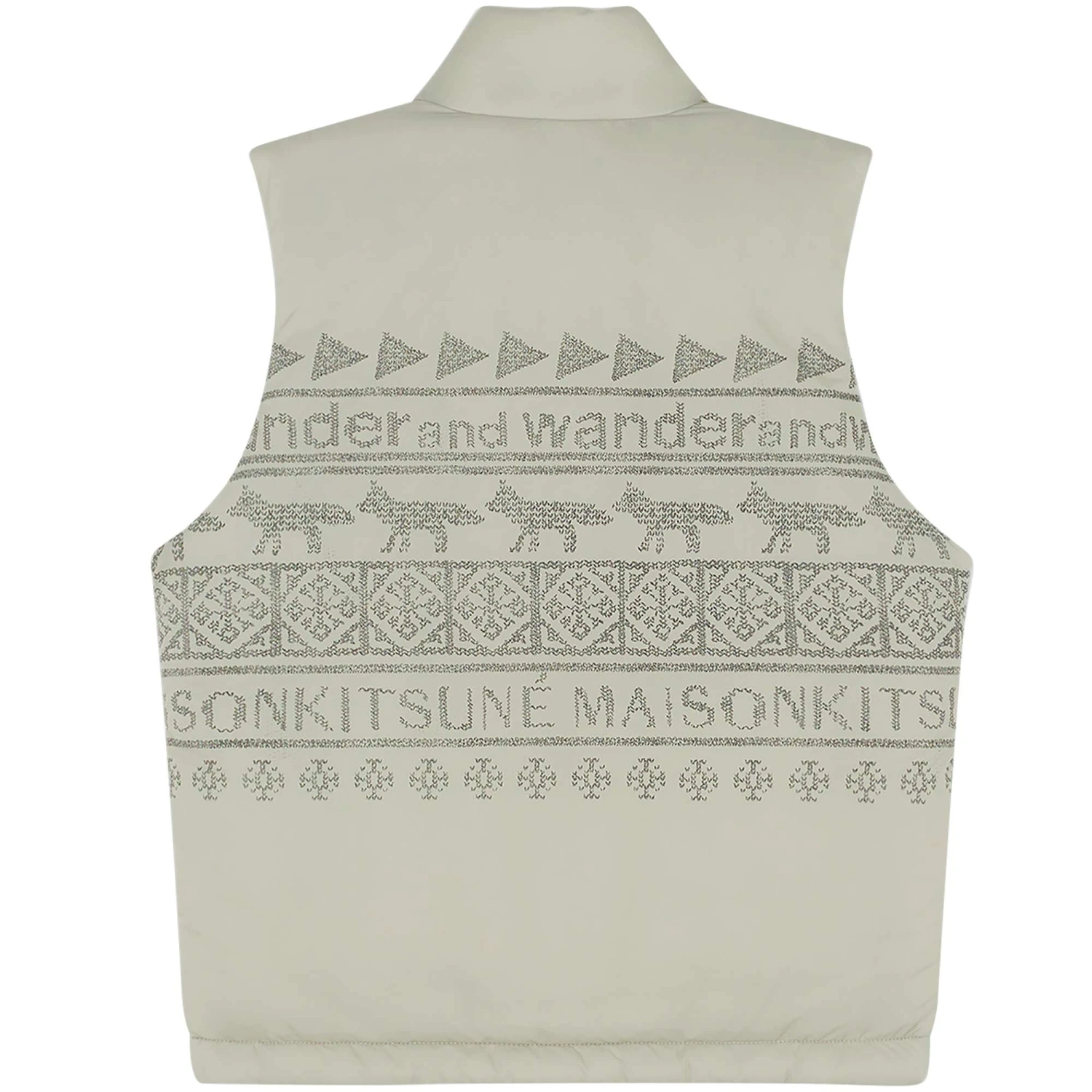 And Wander X Maison Kitsuné Nordic Insulation Vest - Beige 4 And Wander X Maison Kitsuné Nordic Insulation Vest - Beige - Image 4
