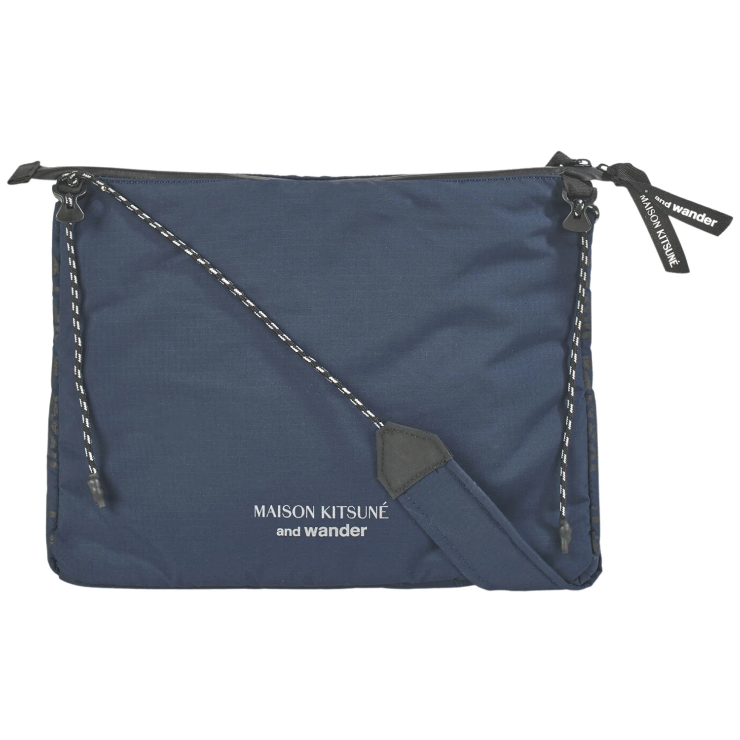 And Wander X Maison Kitsuné Sacoche - Navy 2 And Wander X Maison Kitsuné Sacoche - Navy - Image 2