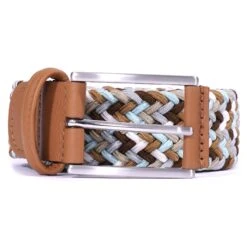 Anderson's Belts Woven Belt - Sky/Tan