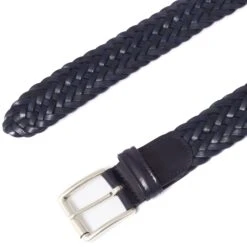 Anderson's Belts Woven Leather Belt - Navy -Stuarts Fashion Store andersons belts woven leather belt navy p32768 175286 image