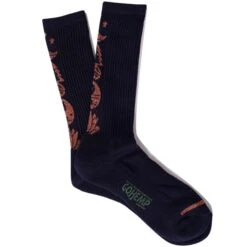 Anonymous Ism Go Hemp OC Pattern Pile Socks - Navy