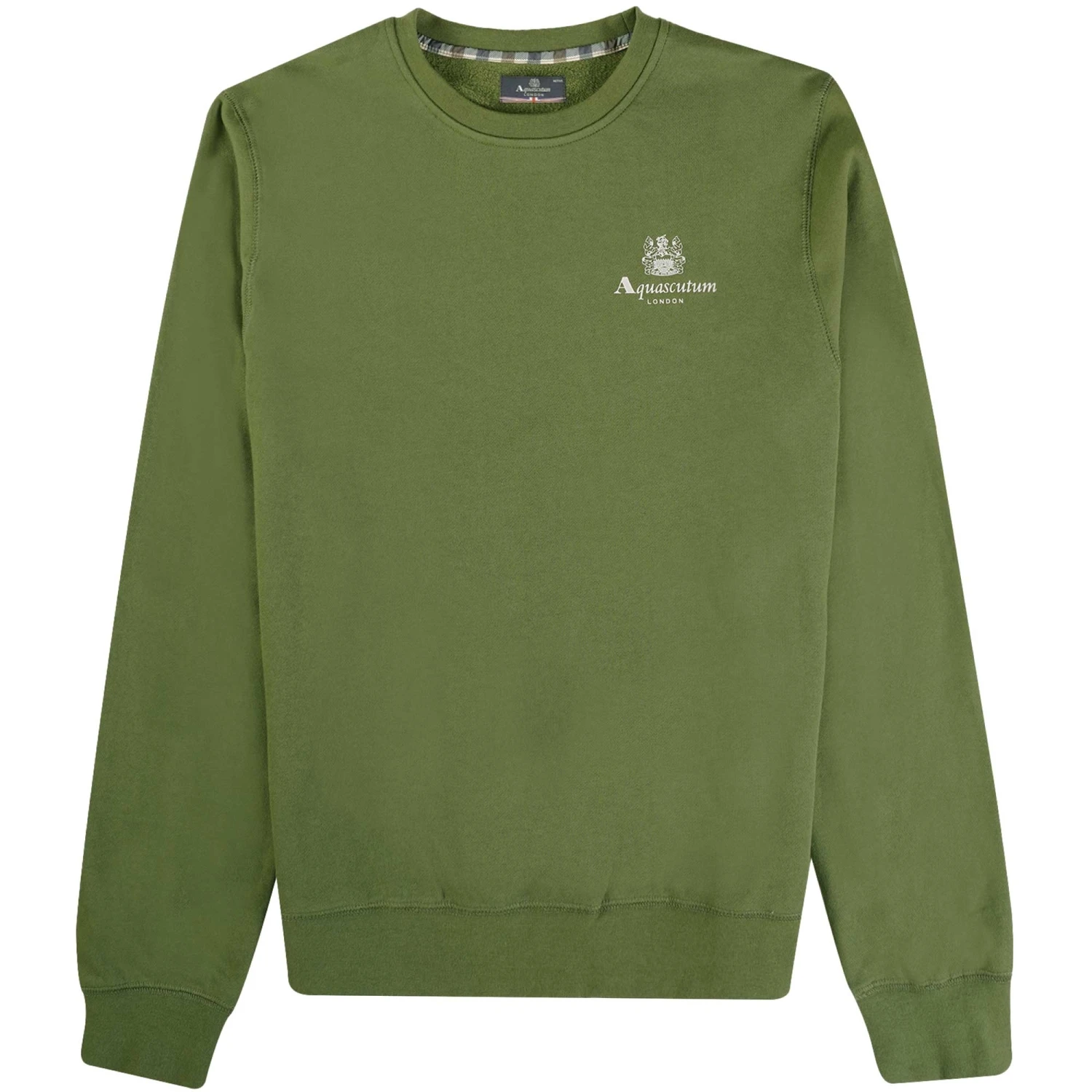 Aquascutum Small Logo Sweatshirt - Army Green 1 Aquascutum Small Logo Sweatshirt - Army Green
