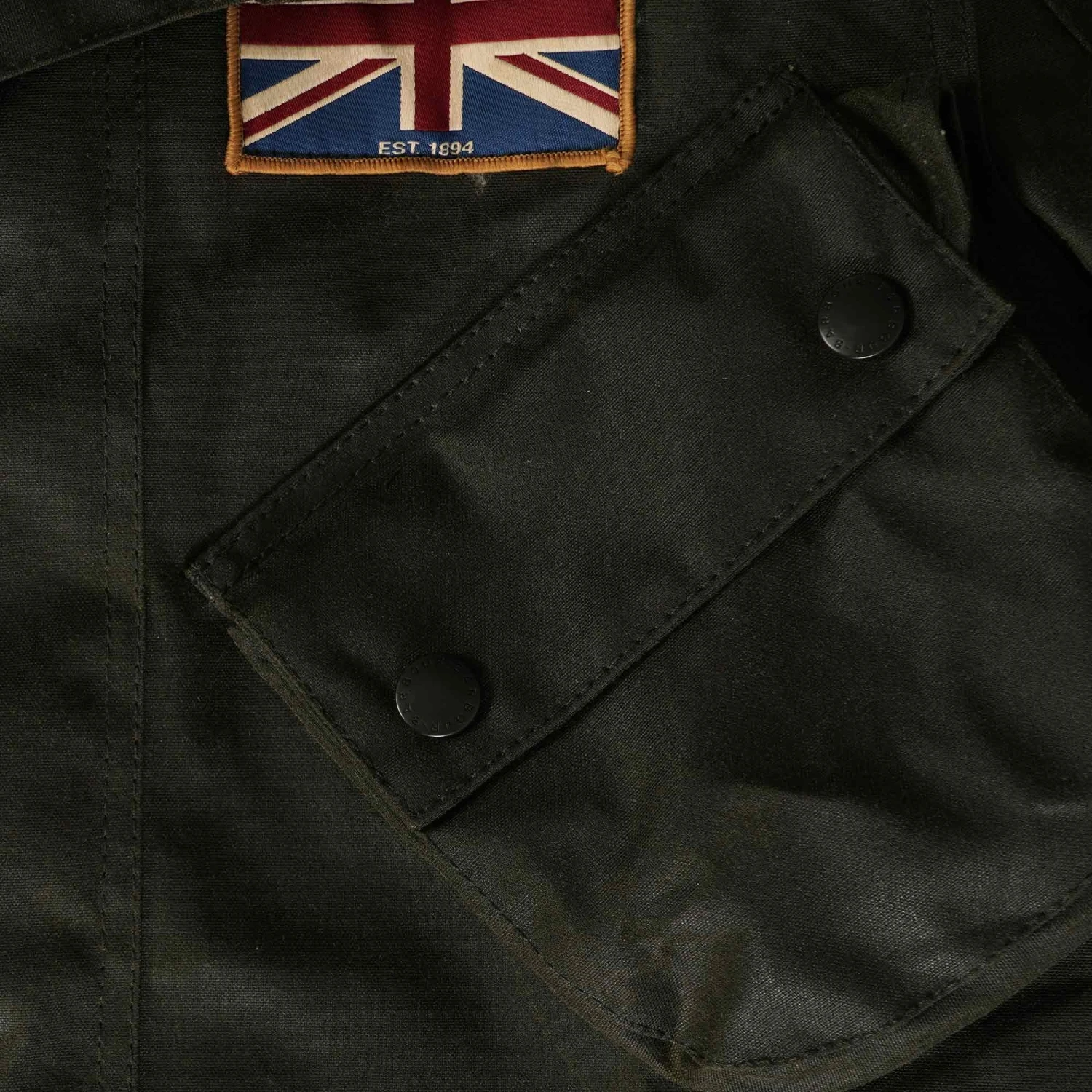 Barbour International Archive Stuarts Limited Edition Union Jack Waxed Jacket - Dark Olive 7 Barbour International Archive Stuarts Limited Edition Union Jack Waxed Jacket - Dark Olive - Image 7