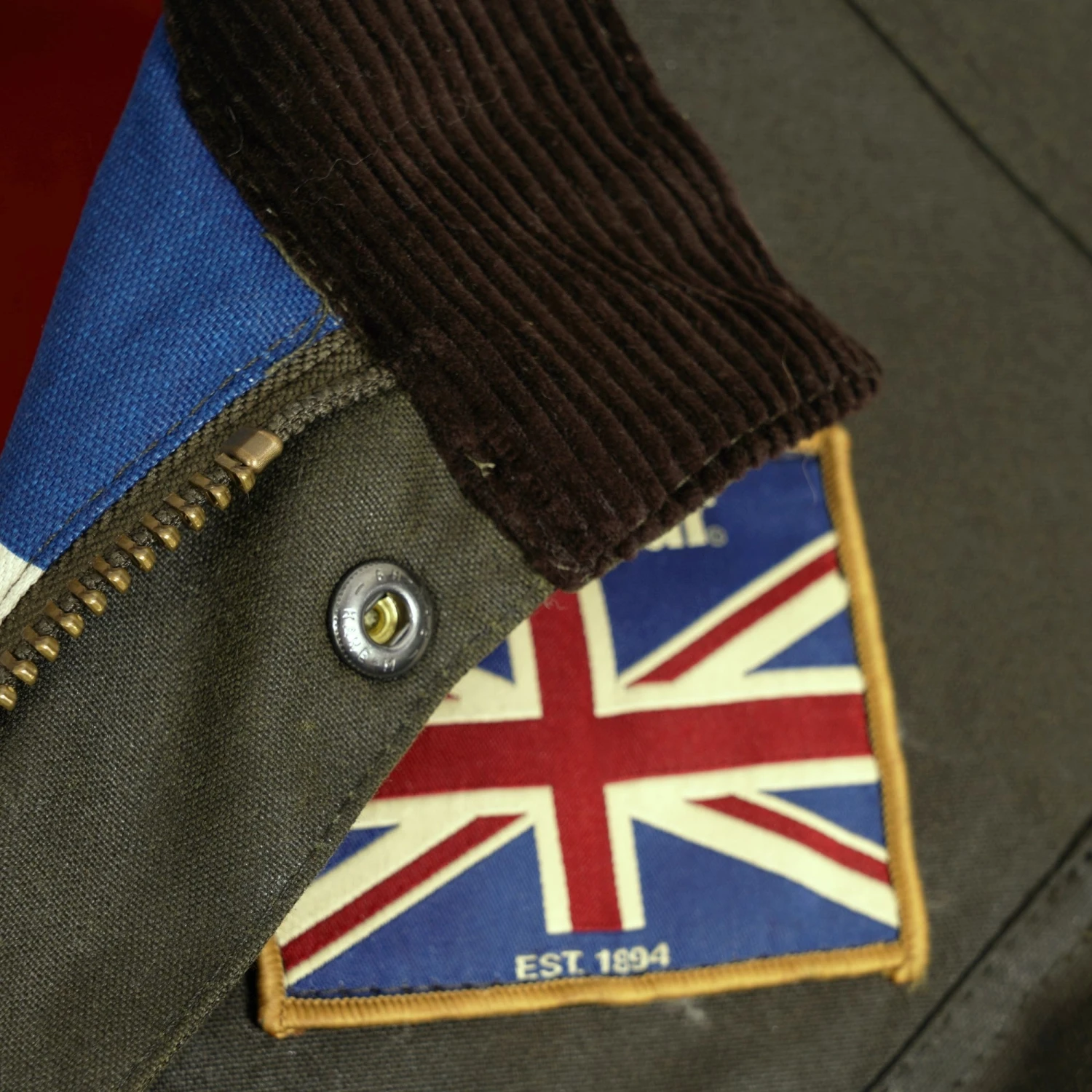 Barbour International Archive Stuarts Limited Edition Union Jack Waxed Jacket - Dark Olive 6 Barbour International Archive Stuarts Limited Edition Union Jack Waxed Jacket - Dark Olive - Image 6