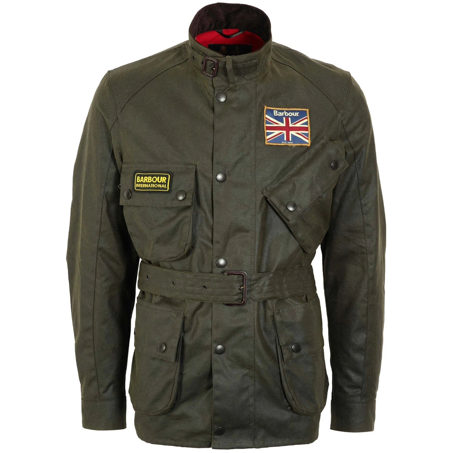 Barbour International Archive Stuarts Limited Edition Union Jack Waxed Jacket - Dark Olive 1 Barbour International Archive Stuarts Limited Edition Union Jack Waxed Jacket - Dark Olive