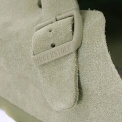 Birkenstock Boston Soft Suede Footbed - Faded Khaki -Stuarts Fashion Store birkenstock boston soft suede footbed faded khaki p48657 615389 image