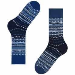 Burlington Socks Ancient Fair Isle Men Socks - Blue Mix