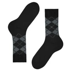 Burlington Socks Bolton Mercerised Combed Cotton Socks - Black