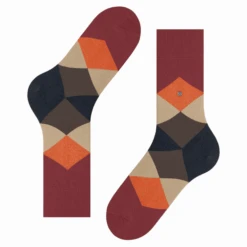 Burlington Socks Clyde Socks - Red/Brown