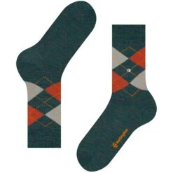 Burlington Socks Edinburgh Melange Socks - Teal And Orange