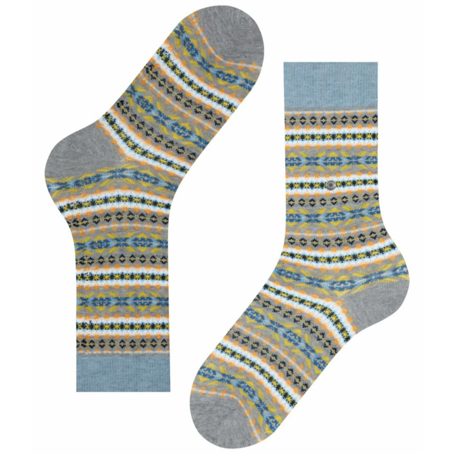Burlington Socks Fair Isle Men Socks - Light Grey/Blue 1 Burlington Socks Fair Isle Men Socks - Light Grey/Blue