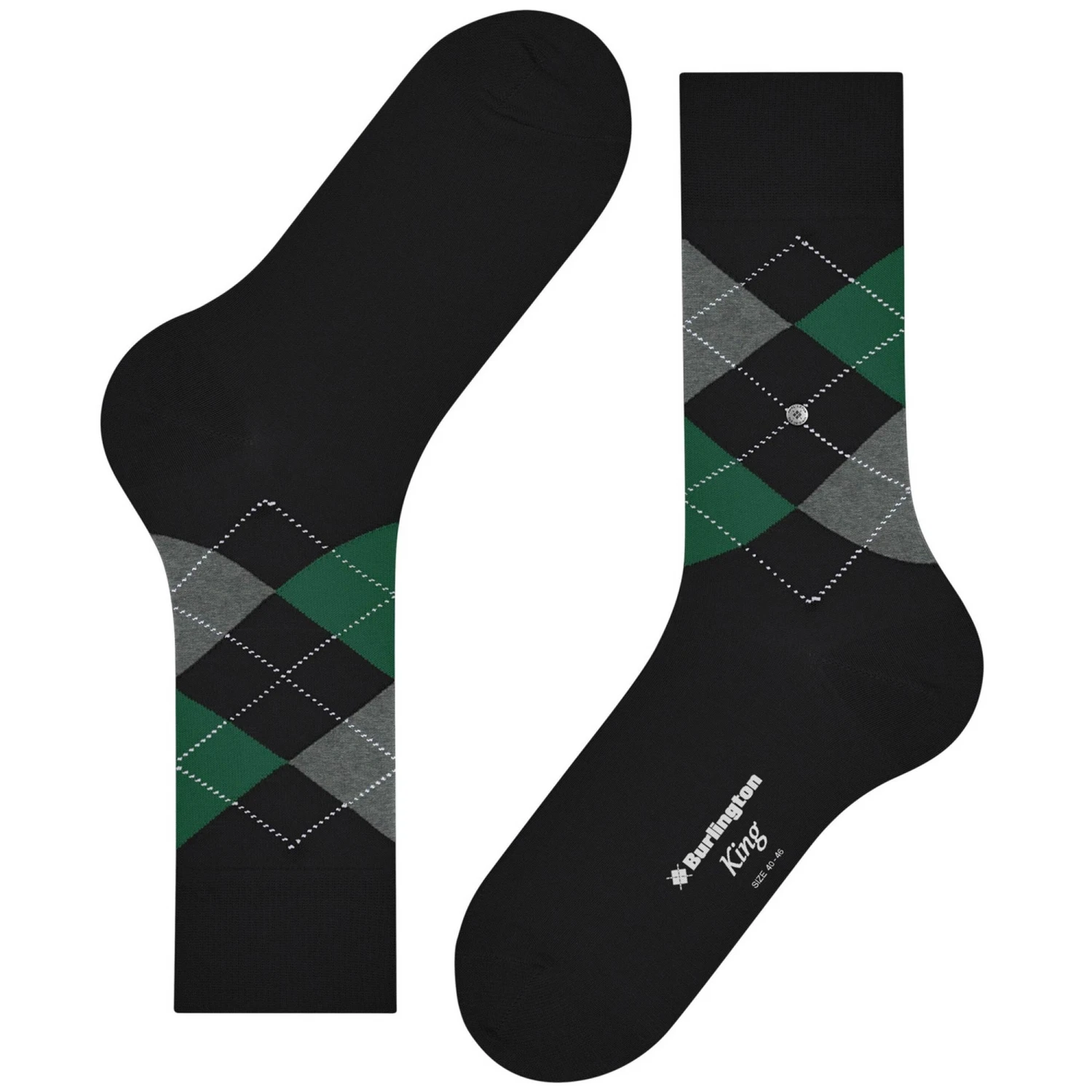Burlington Socks King Socks - Black And Green 1 Burlington Socks King Socks - Black And Green
