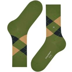 Burlington Socks King Socks - Green And Beige