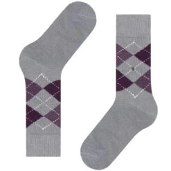 Burlington Socks Preston Socks - Grey And Purple