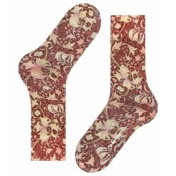 Burlington Socks X Morris & Co Golden Lily Socks - Chestnut