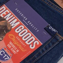 C17 - Cedixsept Jeans Cone Mills Denim Slim Straight Comfort Fit - 1 Year Indigo Rinsed Wash -Stuarts Fashion Store c17 cedixsept jeans cone mills denim slim straight comfort fit 1 year indigo rinsed wash p46068 518587 image