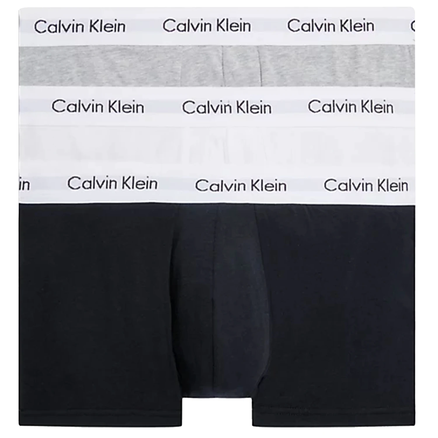 Calvin Klein Underwear 3 Pack Low Rise Trunks - Black, White And Grey 1 Calvin Klein Underwear 3 Pack Low Rise Trunks - Black, White And Grey