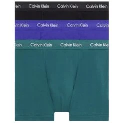Calvin Klein Underwear 3 Pack Trunks - Black, Green And Blue