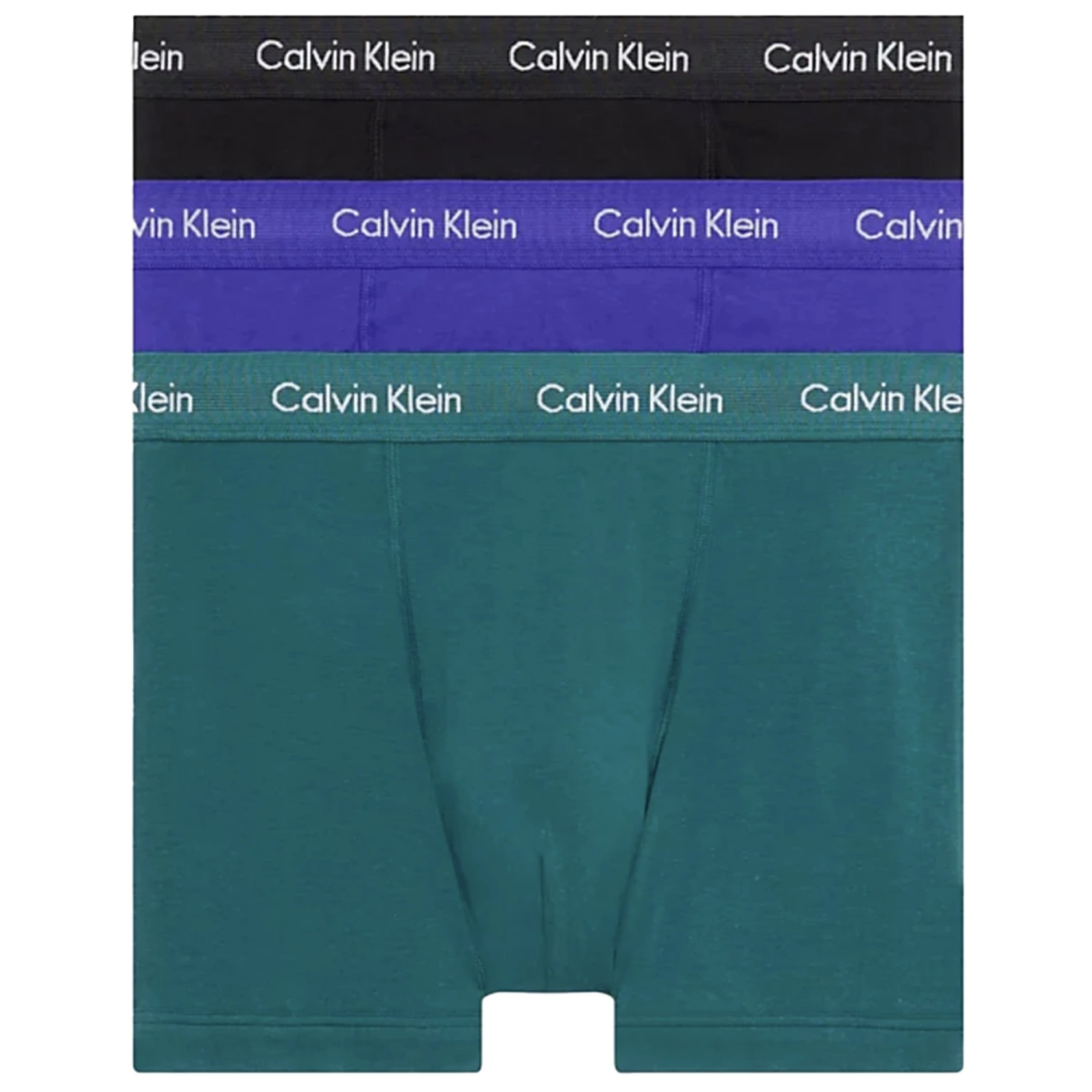 Calvin Klein Underwear 3 Pack Trunks - Black, Green And Blue 1 Calvin Klein Underwear 3 Pack Trunks - Black, Green And Blue