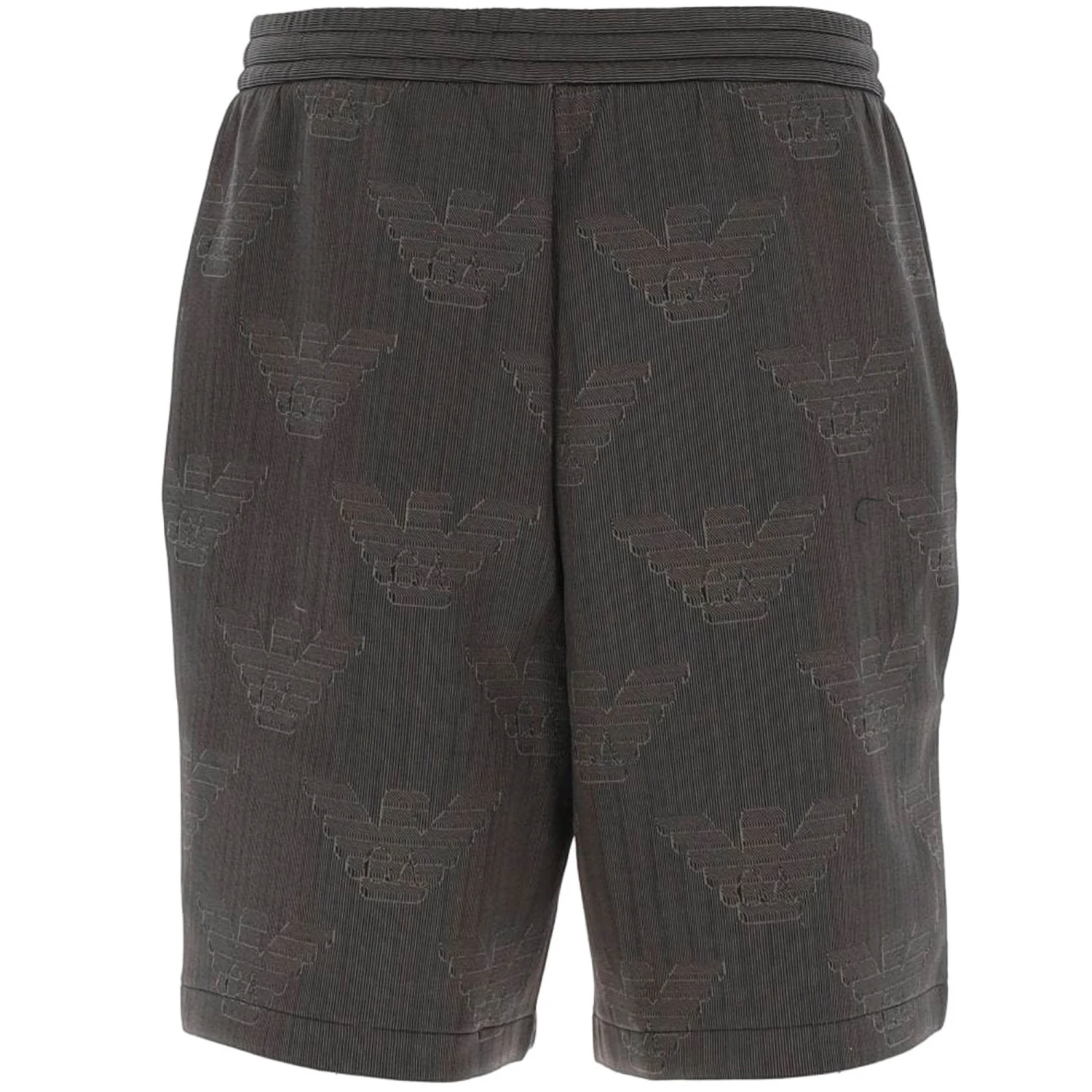 Emporio Armani Bermuda Double-Jersey Board Shorts With All-Over Op-Art Eagle - Grigio 2 Emporio Armani Bermuda Double-Jersey Board Shorts With All-Over Op-Art Eagle - Grigio - Image 2
