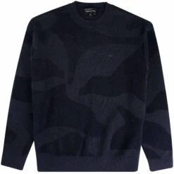 Emporio Armani Chenille Knitted Jumper - Blu Navy