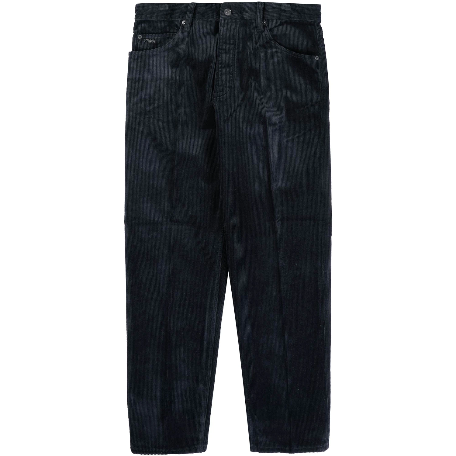 Emporio Armani J69 Loose-Fit Corduroy Trousers - Blu Navy 1 Emporio Armani J69 Loose-Fit Corduroy Trousers - Blu Navy