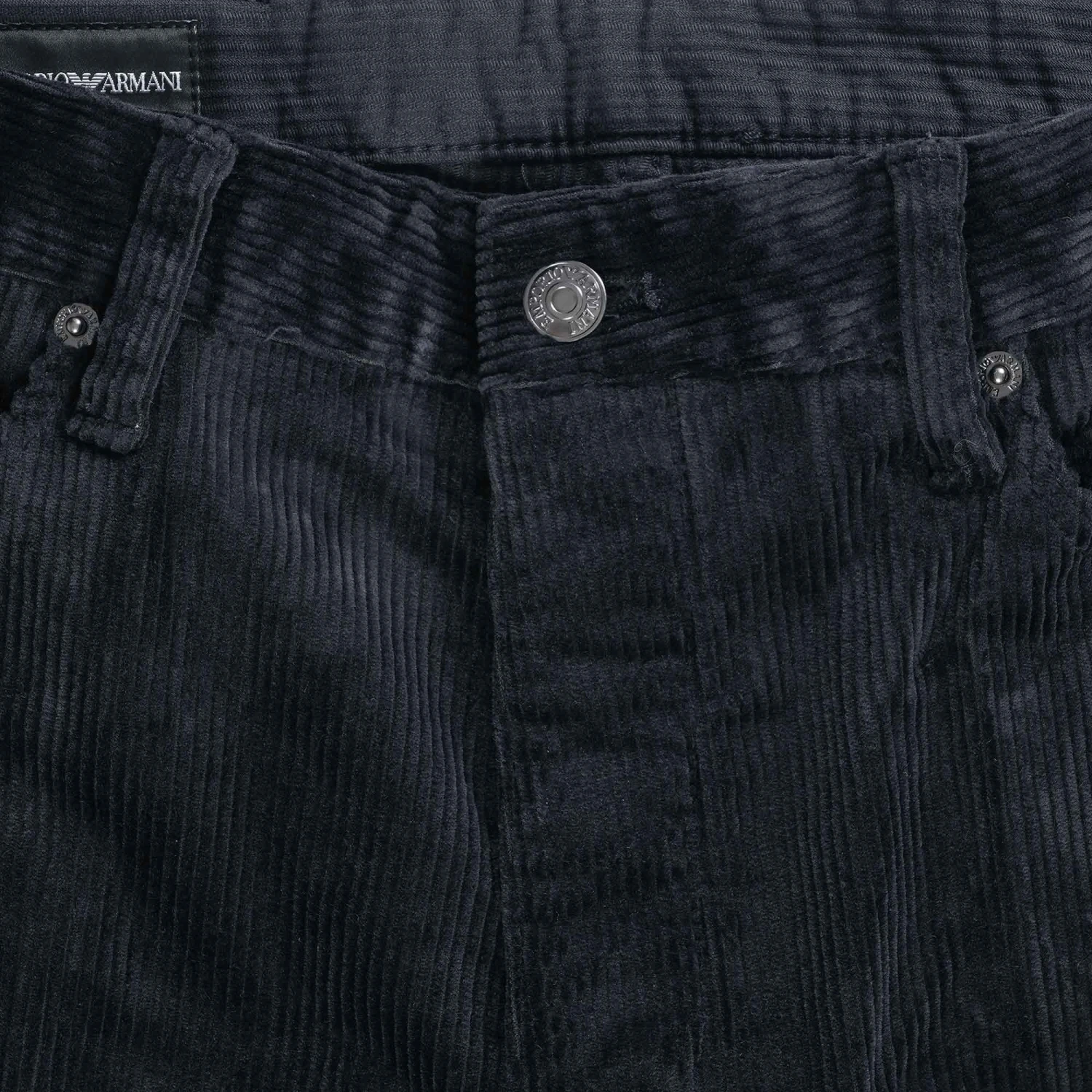 Emporio Armani J69 Loose-Fit Corduroy Trousers - Blu Navy 2 Emporio Armani J69 Loose-Fit Corduroy Trousers - Blu Navy - Image 2