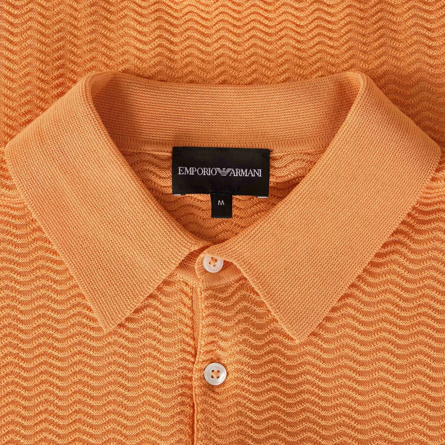 Emporio Armani Knitted Polo Shirt - Aran 2 Emporio Armani Knitted Polo Shirt - Aran - Image 2