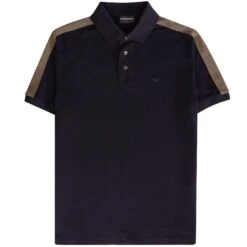 Emporio Armani Two Tone Polo Shirt - Blue Navy