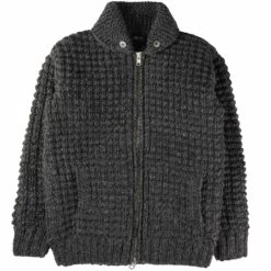 Faiz T.S Hand Knitted Waffle Oxford Cowichan - Grey