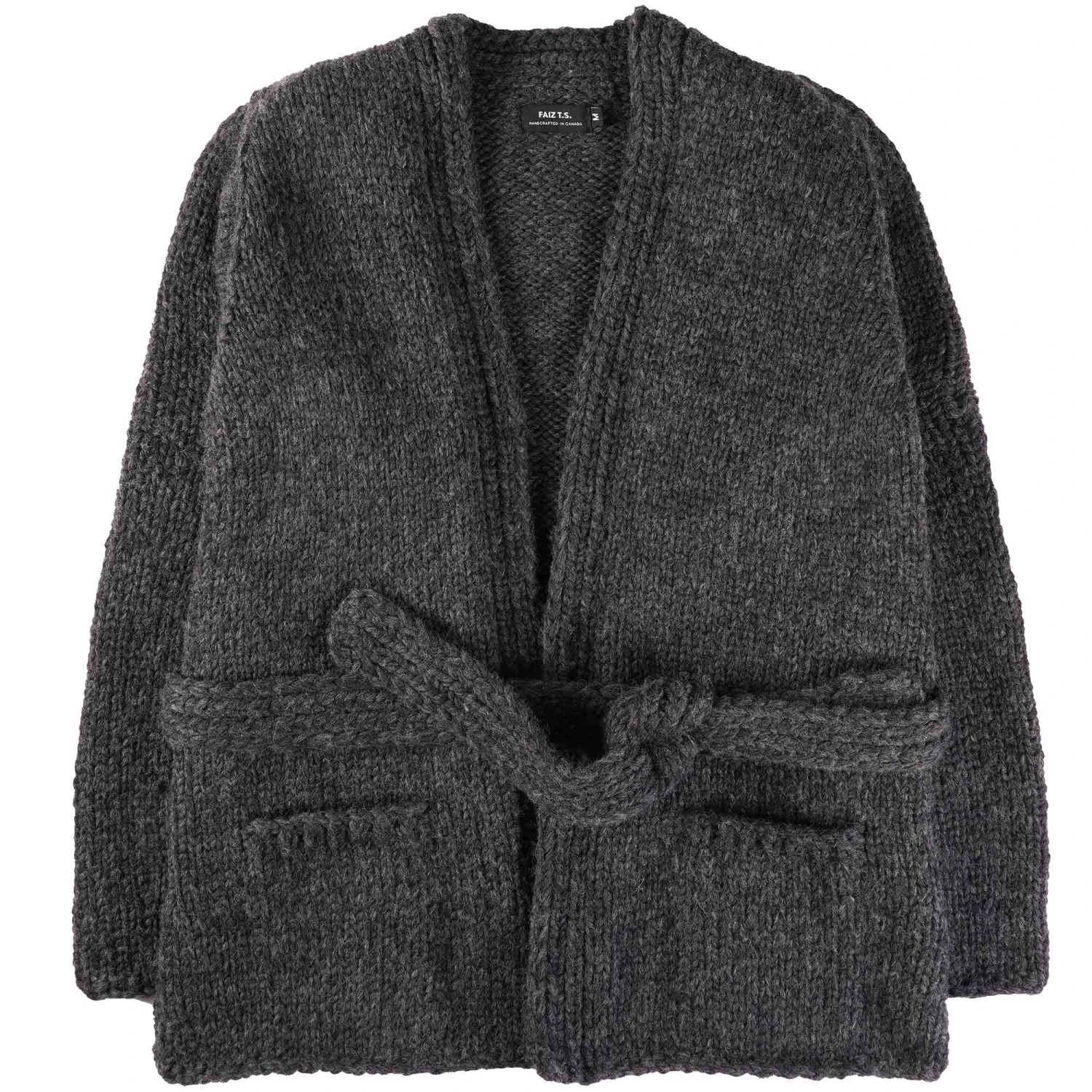 Faiz T.S Heavy Weight Hand Knitted Kyoto Robe - Grey 1 Faiz T.S Heavy Weight Hand Knitted Kyoto Robe - Grey