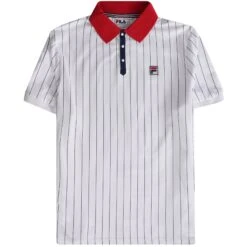 Fila Vintage BB1 Classic Vintage Striped Polo Shirt - White