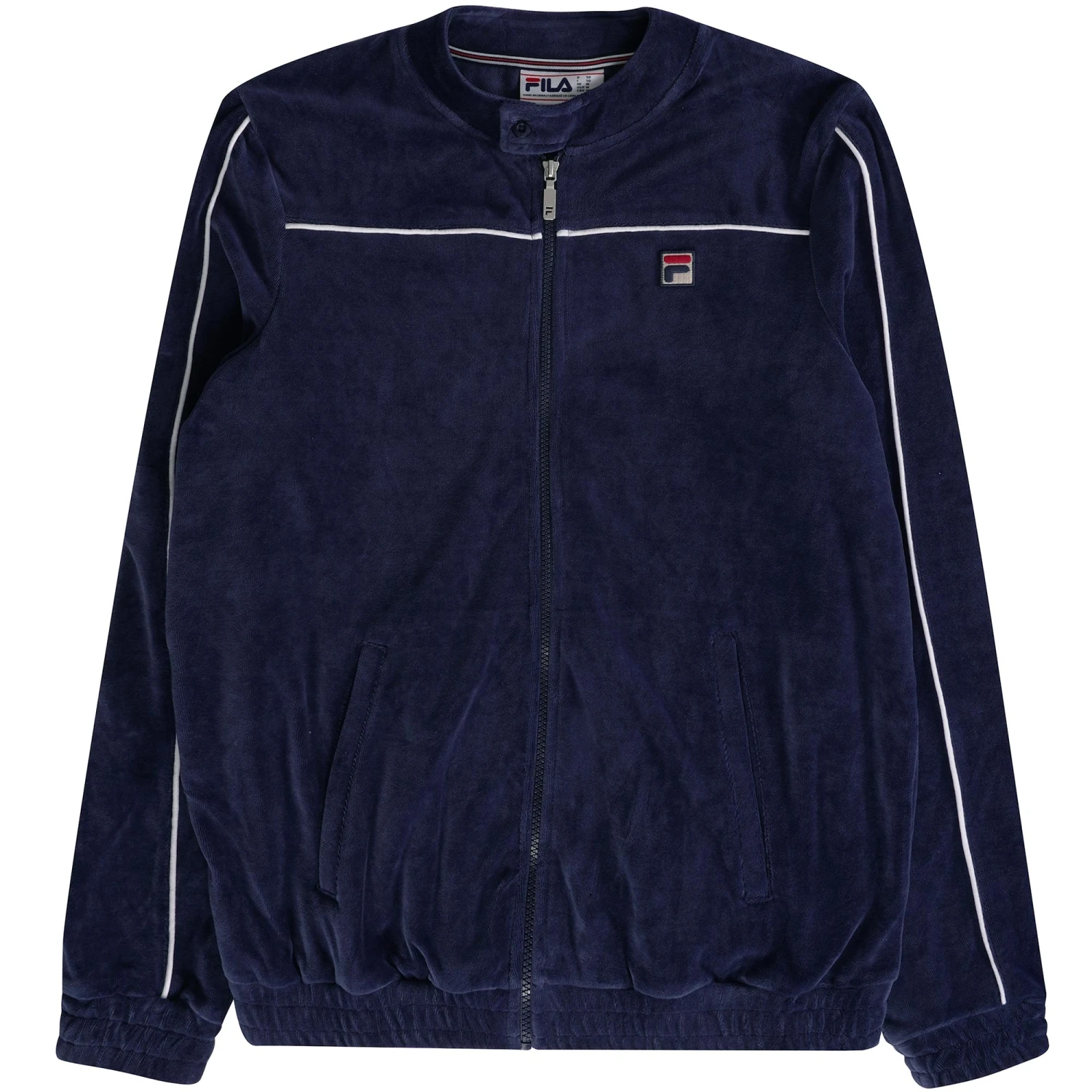 Fila Vintage Fonzo Velour Track Top - Navy 1 Fila Vintage Fonzo Velour Track Top - Navy