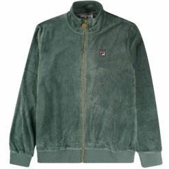 Fila Vintage Marc Velour Track Jacket - Dark Forest