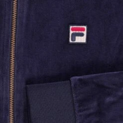 Fila Vintage Marc Velour Track Jacket - Fila Navy -Stuarts Fashion Store fila vintage marc velour track jacket fila navy p60717 900630 image