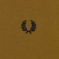 Fred Perry 1/2 Zip Track Top - Dark Caramel -Stuarts Fashion Store fred perry 1 2 zip track top dark caramel p59578 878753 image