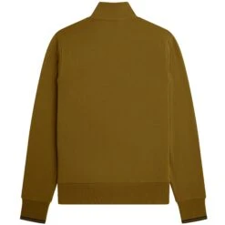 Fred Perry 1/2 Zip Track Top - Dark Caramel -Stuarts Fashion Store fred perry 1 2 zip track top dark caramel p59578 878758 image