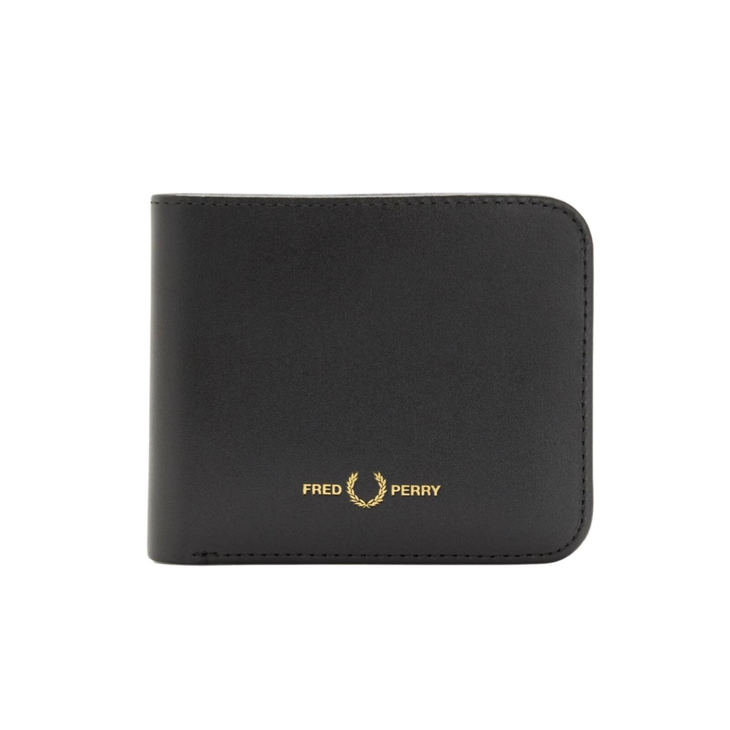 Fred Perry Burnished Leather Billfold Wallet - Black 1 Fred Perry Burnished Leather Billfold Wallet - Black