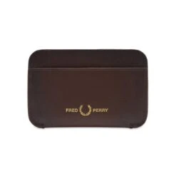 Fred Perry Burnished Leather Cardholder - Oxblood