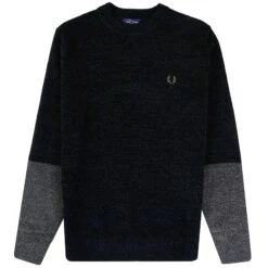 Fred Perry Chenille Rib Jumper - Black