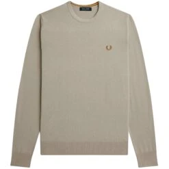 Fred Perry Classic Crew Neck Jumper - Dark Oatmeal