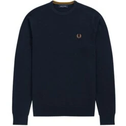 Fred Perry Classic Crew Neck Jumper - Navy
