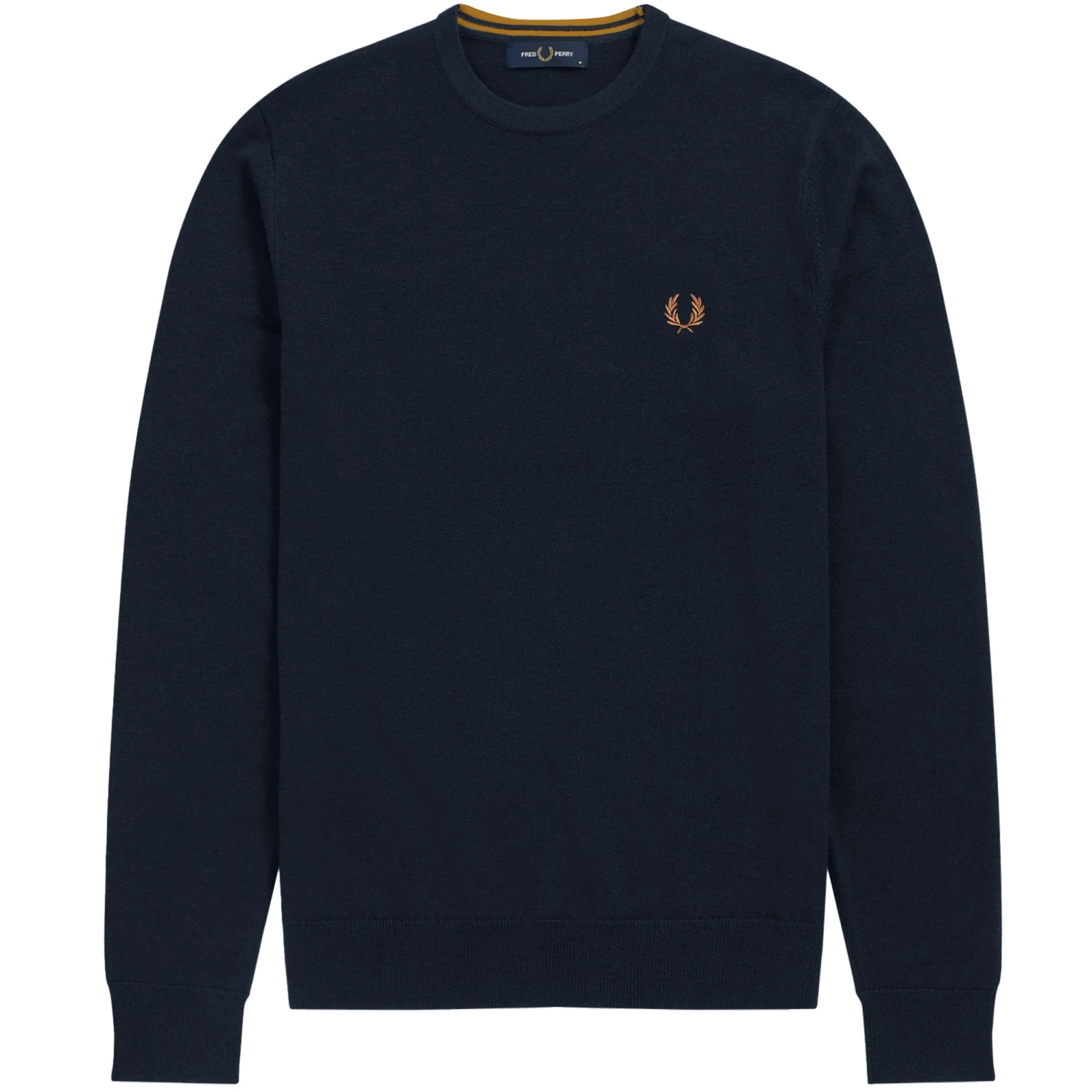 Fred Perry Classic Crew Neck Jumper - Navy 1 Fred Perry Classic Crew Neck Jumper - Navy